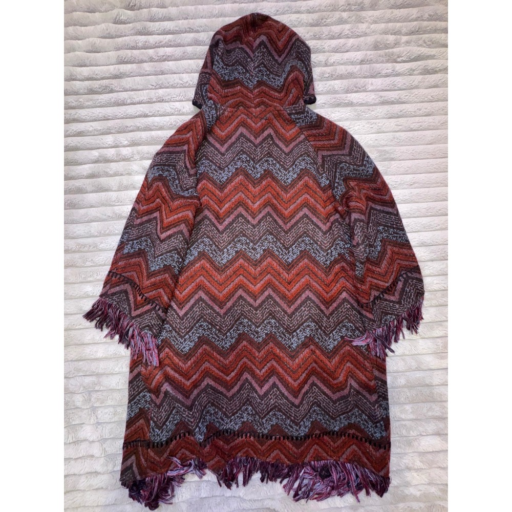 Anthro Hei Hei Mesilla Jacquard Fringe Hood Cardigan Oversized XS/S Western - Picture 16 of 16